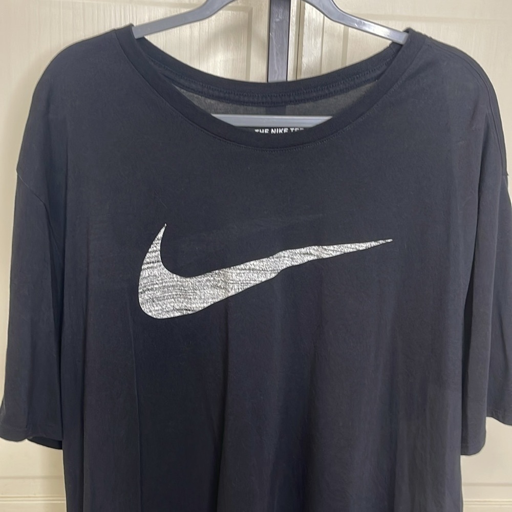 Nike Dri-FIT Men's Fitness T-Shirt Black Heather Logo Pattern Size 4XL - Picture 2 of 10